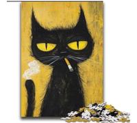 Puzzles for Adults 2000 Pieces Artistic Abstract Black Cat Help The Brain Exercise Addictive Toys to Cultivate Patience Parent-child Interaction 70x100cm
