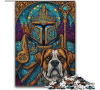 Puzzles for Adults 2000 Pieces Boxer Dog And Knight Challenging To Complete But Fun And Humorous Unique Birthday And Gifts 70x100cm