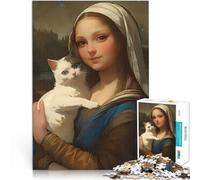 puzzles for adults 2000 pieces Cat and Mona Lisa Stressabbau Schwierige Herausforderung Lustiges Geschenk70x100cm