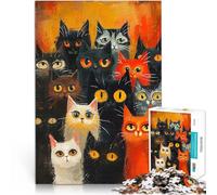 puzzles for adults 2000 pieces Cat Crowd Painting Spielzeug Lernspiele Stressabbau Künstlersammlung, Bildende Kunst70x100cm