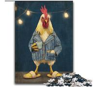 Puzzles for Adults 2000 Pieces Chicken Drinking Coffee for Age 14+ Educational Games For Adults And Teenagers Artwork Gift 70x100cm