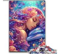 Puzzles for Adults 2000 Pieces Dolphin And Girl Educational Games Home Decoration Educational Game for Birthday, Chrismas 70x100cm