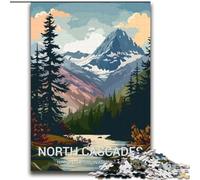 Puzzles for Adults 2000 Pieces North Cascades National Park Poster, Challenging Difficult with Fully Interlocking Randomly Shaped Pieces 70x100cm