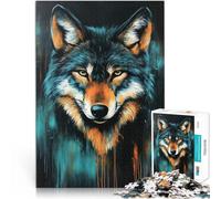 puzzles for adults 2000 pieces Wolf Portrait Painting Herausforderndes Spiel Einzigartige Geburtstags- und Geschenkideen70x100cm