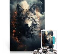 Puzzles for Adults 2000 Puzzles Wolf on dark Made of cardboard，for age 14 years and over educational toys for learning It is ideal as a gift for the whole family。size：70x100cm/27.5x39.3inch