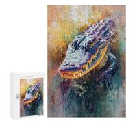 Puzzles for Adults 300 PCS Alligator Painting Jigsaw for Adults Relaxing Games Analysis And Logic Unique Birthday And Xmas Gifts 300 PCS