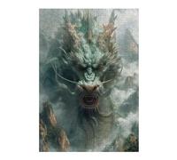 Puzzles for Adults 300 PCS Ancient Green Dragon Jigsaws for Adults Hands-on Game Precision Cutting Fun at Home Activities, 300 PCS