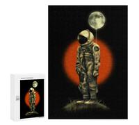 Puzzles for Adults 300 PCS Astronaut Floating Moon Balloon Jigsaw for Teenagerss Pattern Assembly Parent-child Interaction Beautiful Design Game 300 PCS