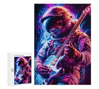 Puzzles for Adults 300 PCS Astronaut Guitarist in Space -1 Puzzles for Adults Hands-on Game But Fun And Humorous Christmas Birthday Gifts 300 PCS