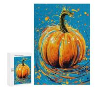 Puzzles for Adults 300 PCS Autumn Pumpkin Art Print Puzzle For Teenagers Improve Memory Challenging To Complete Challenging Family Fun Game 300 PCS