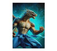 Puzzles for Adults 300 PCS Azure Belted Dragon Jigsaws for Adults Hands-on Game Precision Cutting Fun at Home Activities, 300 PCS