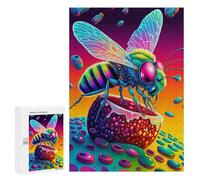 Puzzles for Adults 300 PCS Bee Art Print Puzzle For Teenagers Improve Memory Challenging To Complete Challenging Family Fun Game 300 PCS