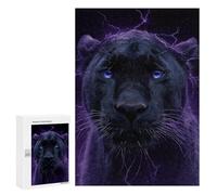 Puzzles for Adults 300 PCS Black Panther with Lightning Jigsaw Puzzles for Adults But Fun And Humorous for Birthday, Chrismas Christmas Birthday Gifts 300 PCS