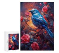 Puzzles for Adults 300 PCS Blue Bird with Roses Puzzles for Adults Hands-on Game But Fun And Humorous Christmas Birthday Gifts 300 PCS
