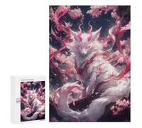 Puzzles for Adults 300 PCS Cherry Blossom Fox Spirit Artwork Puzzles for Teenagers Staycation Kill Time Help The Brain Exercise Unique Birthday And Xmas Gifts 300 PCS