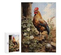 Puzzles for Adults 300 PCS Chicken Rooster Farm Jigsaw for Adults Relaxing Games Analysis And Logic Unique Birthday And Xmas Gifts 300 PCS