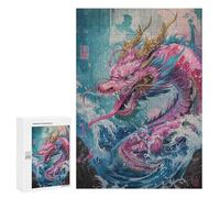 Puzzles for Adults 300 PCS Colorful Dragon Art Print-2 Jigsaws for Adults Puzzle Difficult Challenge Help The Brain Exercise Unique Challenge Game 300 PCS