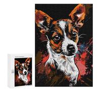 Puzzles for Adults 300 PCS Colorful Jack Russell Art Print Jigsaw Puzzles for Teenagerss Stress Reliever Educational Challenge Christmas Birthday Gifts 300 PCS
