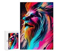 Puzzles for Adults 300 PCS Colorful Lion Artwork Puzzle for Adults Family Games Hand Speed Race Unique Birthday And Xmas Gifts 300 PCS