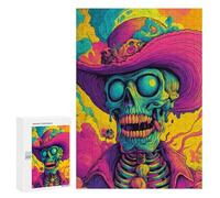 Puzzles for Adults 300 PCS Colorful Skull Artwork Jigsaws for Adults Puzzle Difficult Challenge Help The Brain Exercise Unique Challenge Game 300 PCS