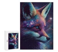 Puzzles for Adults 300 PCS Cosmic Fox Portrait-11 Jigsaw for Teenagerss Pattern Assembly Parent-child Interaction Beautiful Design Game 300 PCS