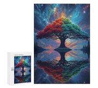 Puzzles for Adults 300 PCS Cosmic Harmony Tree Landscape Jigsaws for Adults Relaxing Games Enhance Memory Unique Birthday And Xmas Gifts 300 PCS