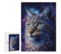 Puzzles for Adults 300 PCS Cosmic Lynx Portrait Print Jigsaw Puzzles for Adults But Fun And Humorous for Birthday, Chrismas Christmas Birthday Gifts 300 PCS