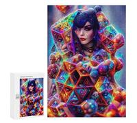 Puzzles for Adults 300 PCS Crystal Woman A Multicolored Portrait Puzzle for Adults Family Games Hand Speed Race Unique Birthday And Xmas Gifts 300 PCS