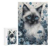 Puzzles for Adults 300 PCS Cute Whimsical Siamese Cat Jigsaw for Adults Relaxing Games Analysis And Logic Unique Birthday And Xmas Gifts 300 PCS