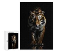 Puzzles for Adults 300 PCS Dark Gold Tiger Animal Jigsaw for Adults Relaxing Games Analysis And Logic Unique Birthday And Xmas Gifts 300 PCS