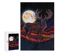 Puzzles for Adults 300 PCS Deer Moonligt Jigsaws for Adults Relaxing Games Enhance Memory Unique Birthday And Xmas Gifts 300 PCS