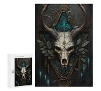 Puzzles for Adults 300 PCS Deer Skull with Antlers Artwork Puzzles for Adults Hands-on Game But Fun And Humorous Christmas Birthday Gifts 300 PCS