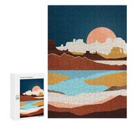 Puzzles for Adults 300 PCS Desert Moon Lake Jigsaw Puzzles for Teenagerss Stress Reliever Educational Challenge Christmas Birthday Gifts 300 PCS