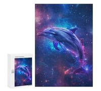 Puzzles for Adults 300 PCS Dolphin Space Animal Jigsaw for Adults Relaxing Games Analysis And Logic Unique Birthday And Xmas Gifts 300 PCS