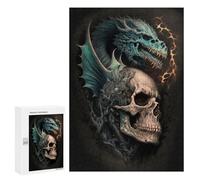 Puzzles for Adults 300 PCS Dragon Skull Artwork Puzzle For Teenagers Improve Memory Challenging To Complete Challenging Family Fun Game 300 PCS