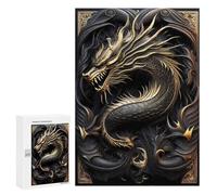 Puzzles for Adults 300 PCS Emperor Golden Dragon Jigsaw for Adults Relaxing Games Presents for Women Challenging Game Gifts 300 PCS