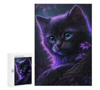 Puzzles for Adults 300 PCS Enchanted Black Kitten Puzzle for Adults Family Games Hand Speed Race Unique Birthday And Xmas Gifts 300 PCS