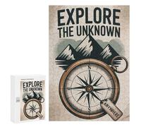 Puzzles for Adults 300 PCS Explore The Unknown Compass Adventure Jigsaws for Adults Relaxing Games Enhance Memory Unique Birthday And Xmas Gifts 300 PCS