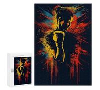 Puzzles for Adults 300 PCS Female Boxer Silhouette Jigsaw for Adults Relaxing Games Analysis And Logic Unique Birthday And Xmas Gifts 300 PCS