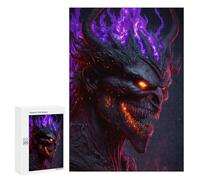 Puzzles for Adults 300 PCS Fiery Demon Head Artwork Jigsaw for Adults Relaxing Games Analysis And Logic Unique Birthday And Xmas Gifts 300 PCS