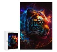 Puzzles for Adults 300 PCS Flame And Ice Tiger Art Puzzles for Adults Hands-on Game But Fun And Humorous Christmas Birthday Gifts 300 PCS