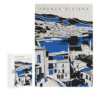 Puzzles for Adults 300 PCS French Riviera Modern Art Jigsaw for Teenagerss Pattern Assembly Parent-child Interaction Beautiful Design Game 300 PCS