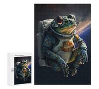 Puzzles for Adults 300 PCS Frog Astronaut in Space-3 Puzzles for Adults Hands-on Game But Fun And Humorous Christmas Birthday Gifts 300 PCS