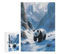 Puzzles for Adults 300 PCS Frost Paths of Bamboo Panda Jigsaw for Adults Relaxing Games Analysis And Logic Unique Birthday And Xmas Gifts 300 PCS