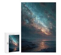 Puzzles for Adults 300 PCS Galactic Beach Sunset Puzzles for Teenagers Staycation Kill Time Help The Brain Exercise Unique Birthday And Xmas Gifts 300 PCS