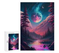 Puzzles for Adults 300 PCS Galactic Forest Serenity Puzzles for Adults Family Games Stress Reliever Unique Birthday And Xmas Gifts 300 PCS