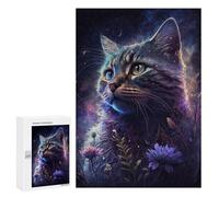 Puzzles for Adults 300 PCS Galactic Whiskered Wonder Jigsaw Puzzles for Teenagerss Stress Reliever Educational Challenge Christmas Birthday Gifts 300 PCS