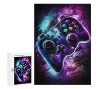 Puzzles for Adults 300 PCS Glowing Cosmic Game Controller-2 Jigsaw for Teenagerss Pattern Assembly Parent-child Interaction Beautiful Design Game 300 PCS