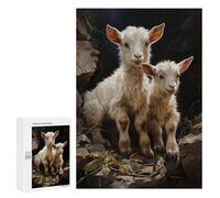 Puzzles for Adults 300 PCS Goat Baby Goats Farm Jigsaw for Adults Relaxing Games Analysis And Logic Unique Birthday And Xmas Gifts 300 PCS