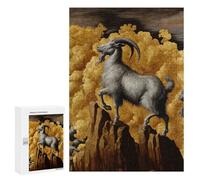 Puzzles for Adults 300 PCS Gold X Goat Jigsaws for Adults Relaxing Games Enhance Memory Unique Birthday And Xmas Gifts 300 PCS